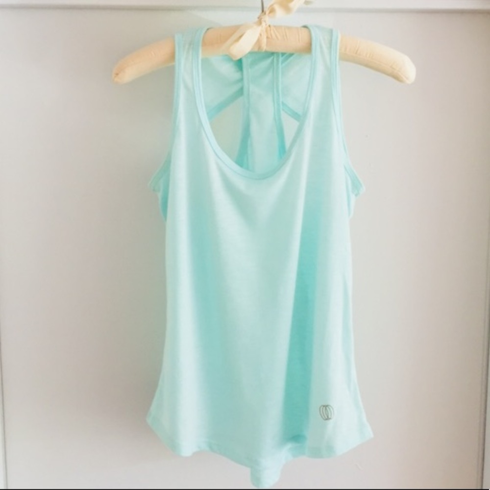 Sea Foam Green Cross Back Workout Tank Top XS - Picture 1 of 5